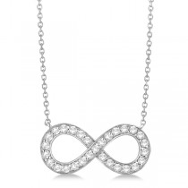 Pave Diamond Infinity Twist Pendant Necklace 14k White Gold (1.02ct)