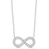 Pave Diamond Infinity Twist Pendant Necklace 14k White Gold (0.37ct)
