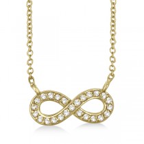 Pave-Set Diamond Infinity Pendant Necklace 14K Yellow Gold (0.20ct)