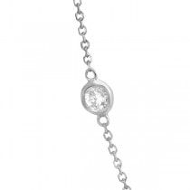 Diamond Station Seven Stone Bezel-Set Necklace 14k White Gold (5.00ct)