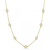 Diamond Station Seven Stone Bezel-Set Necklace 14k Yellow Gold (2.00ct)