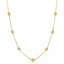 Fancy Yellow Diamond Station Necklace 14K Yellow Gold (0.50ct)