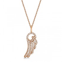Diamond Angel Wing Pendant Necklace 14k Rose Gold (0.28ct)