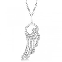 Diamond Angel Wing Pendant Necklace 14k White Gold (0.28ct)