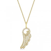Diamond Angel Wing Pendant Necklace 14k Yellow Gold (0.28ct)