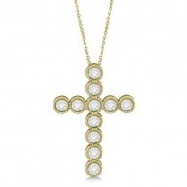 Diamond Cross Pendant Necklace 14k Yellow Gold (0.34ct)