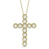 Diamond Cross Pendant Necklace 14k Yellow Gold (0.54ct)