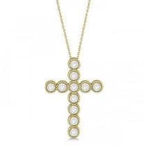 Diamond Cross Pendant Necklace 14k Yellow Gold (1.57ct)