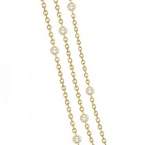 Three-Strand Diamond Station Necklace in 14k Yellow Gold (1.40ct)