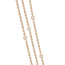 Three-Strand Diamond Station Necklace in 14k Rose Gold (4.50ct)