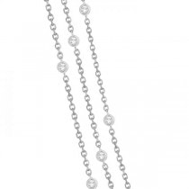 Three-Strand Diamond Station Necklace in 14k White Gold (4.50ct)
