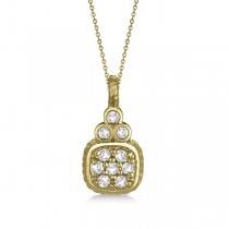 Square Diamond Pendant Necklace 14kt Yellow Gold (0.15ct)