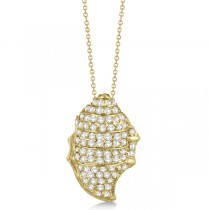 Pave Diamond Spiral Shell Pendant Necklace 14K Yellow Gold (0.92ct)