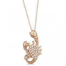 Pave Diamond Scorpion Pendant Necklace 14K Rose Gold (0.33ct)