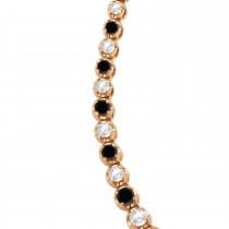 Eternity Black & White Diamond Tennis Necklace 14k Rose Gold (10.35ct)