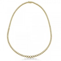 Milgrain Eternity Diamond Tennis Necklace 14k Yellow Gold (7.05ct)