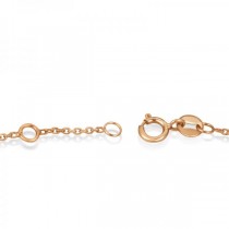 Diamond Sideways Curved Cross Ankle Bracelet 14k Rose Gold (0.50ct)