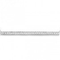 Pave Set Horizontal White Diamond Bar Necklace In 14k White Gold 0.33ct