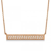 Double Row Horizontal Diamond Bar Necklace 14k Rose Gold 0.33ct