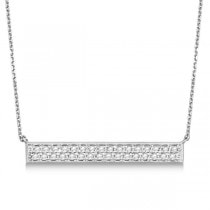 Double Row Horizontal Diamond Bar Necklace 14k White Gold 0.33ct