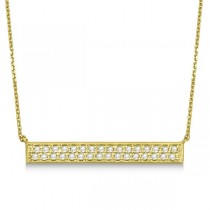 Double Row Horizontal Diamond Bar Necklace 14k Yellow Gold 0.33ct