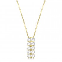Double Row Diamond Drop Necklace 14k Yellow Gold (2.00ct)