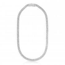 Diamond Miami Cuban Chain Necklace 14k White Gold (6.26ct)