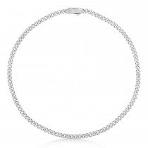 Diamond Link Chain Necklace 14k White Gold (6.24ct)