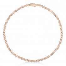 Diamond Link Chain Necklace 14k Rose Gold (7.00ct)