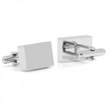 Thick Butcher Block Style Cufflinks Stainless Steel