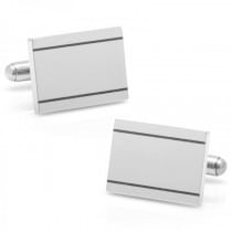 Classic Style Rectangular Engravable Cufflinks in Stainless Steel