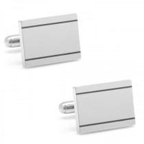 Classic Style Rectangular Engravable Cufflinks in Stainless Steel