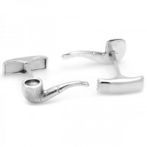 Engravable Classic Pipe Replica Cufflinks in Sterling Silver