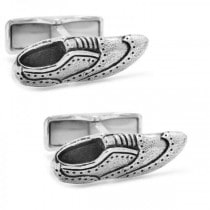 Brogue Style Shoe Cufflinks in Sterling Silver