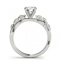 Solitaire Tulip Vine Leaf Engagement Ring Setting 18k White Gold