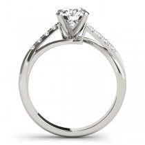 Diamond Accented Bypass Engagement Ring Setting Palladium (0.20ct)