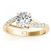 Diamond Accented Bypass Bridal Set Setting 14k Yellow Gold (0.38ct)