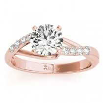 Diamond Accented Bypass Bridal Set Setting 18k Rose Gold (0.38ct)