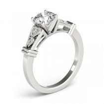 Diamond Heart Engagement Ring Vintage Style Platinum (0.10ct)
