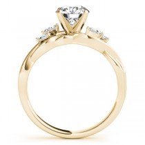 Twisted Princess Diamonds Vine Leaf Engagement Ring 14k Yellow Gold (0.50ct)