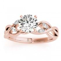 Diamond Marquise Vine Leaf Engagement Ring Setting 18k Rose Gold (0.20ct)
