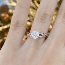 Diamond Marquise Vine Leaf Engagement Ring Setting 18k Rose Gold (0.20ct)