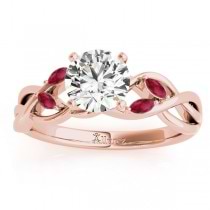 Ruby Marquise Vine Leaf Engagement Ring 14k Rose Gold (0.20ct)