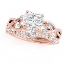 Twisted Heart Diamonds Bridal Sets 14k Rose Gold (1.73ct)
