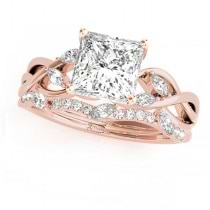 Twisted Princess Diamonds Bridal Sets 14k Rose Gold (1.73ct)