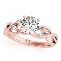 Twisted Round Diamonds Bridal Sets 14k Rose Gold (1.23ct)