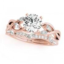 Twisted Round Diamonds Bridal Sets 14k Rose Gold (1.73ct)