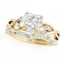 Twisted Heart Diamonds Bridal Sets 14k Yellow Gold (1.23ct)