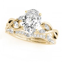 Twisted Oval Diamonds Bridal Sets 14k Yellow Gold (1.23ct)
