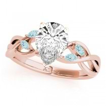 Twisted Pear Aquamarines & Diamonds Bridal Sets 14k Rose Gold (1.23ct)